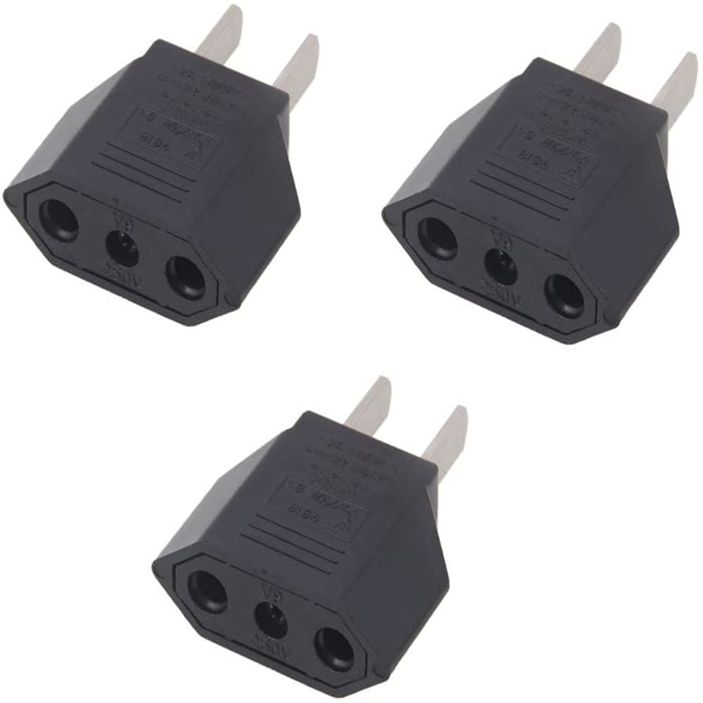 ALINNA EU Travel Plug Adapter for Europe to US USA America
| ALINNA EU Power Converter 3 Pack for Travelers
| ALINNA EU
